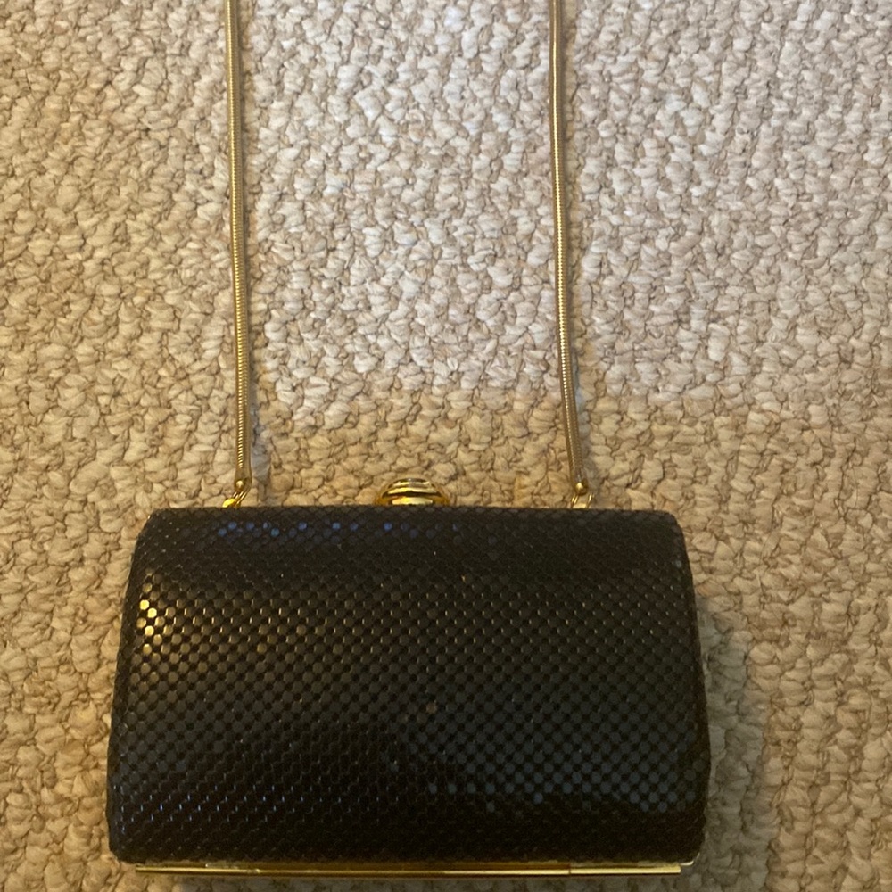 La Regale black sequins clutch bag